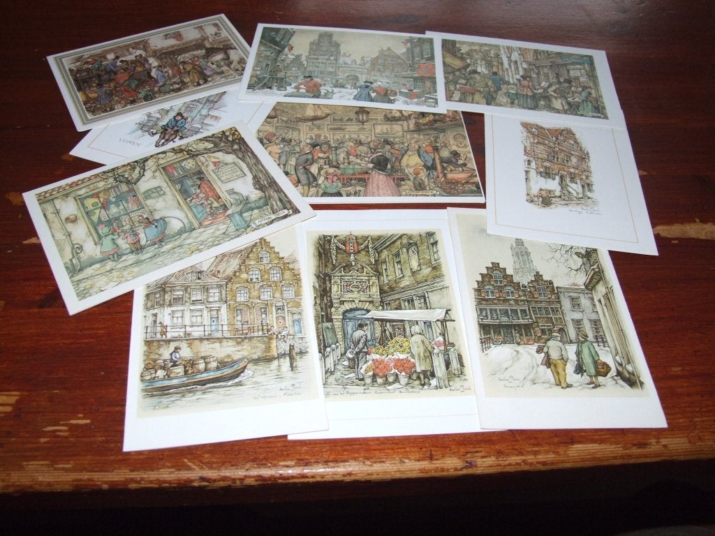 H- ILLUSTRATOR-ANTON PIECK - 10 KAARTEN, Verzamelen, Gebruikt, Verzenden, Voor 1940, Prent