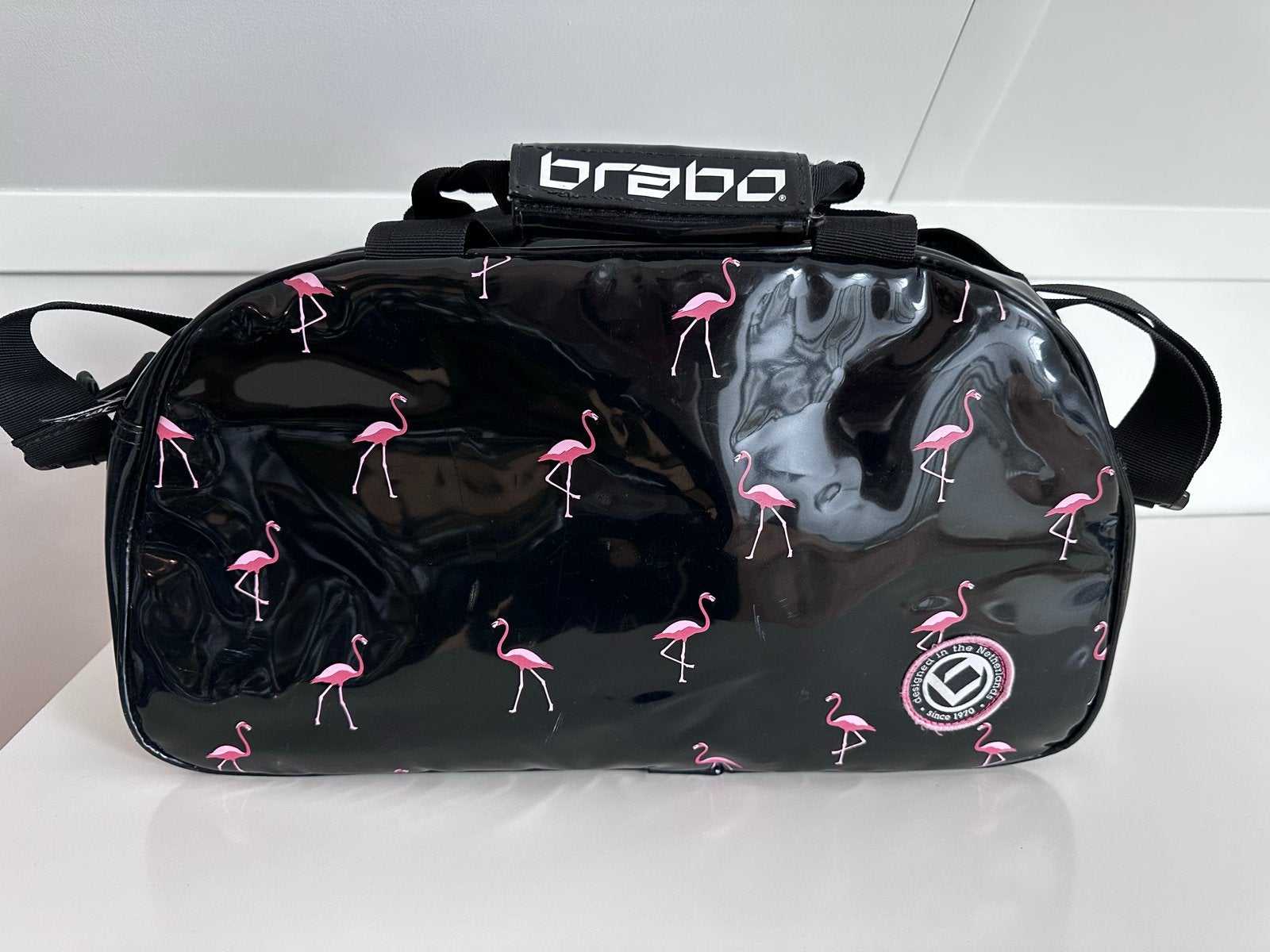 Brabo hockeytas zwart met flamingo's voor meisjes, Ophalen, Gebruikt