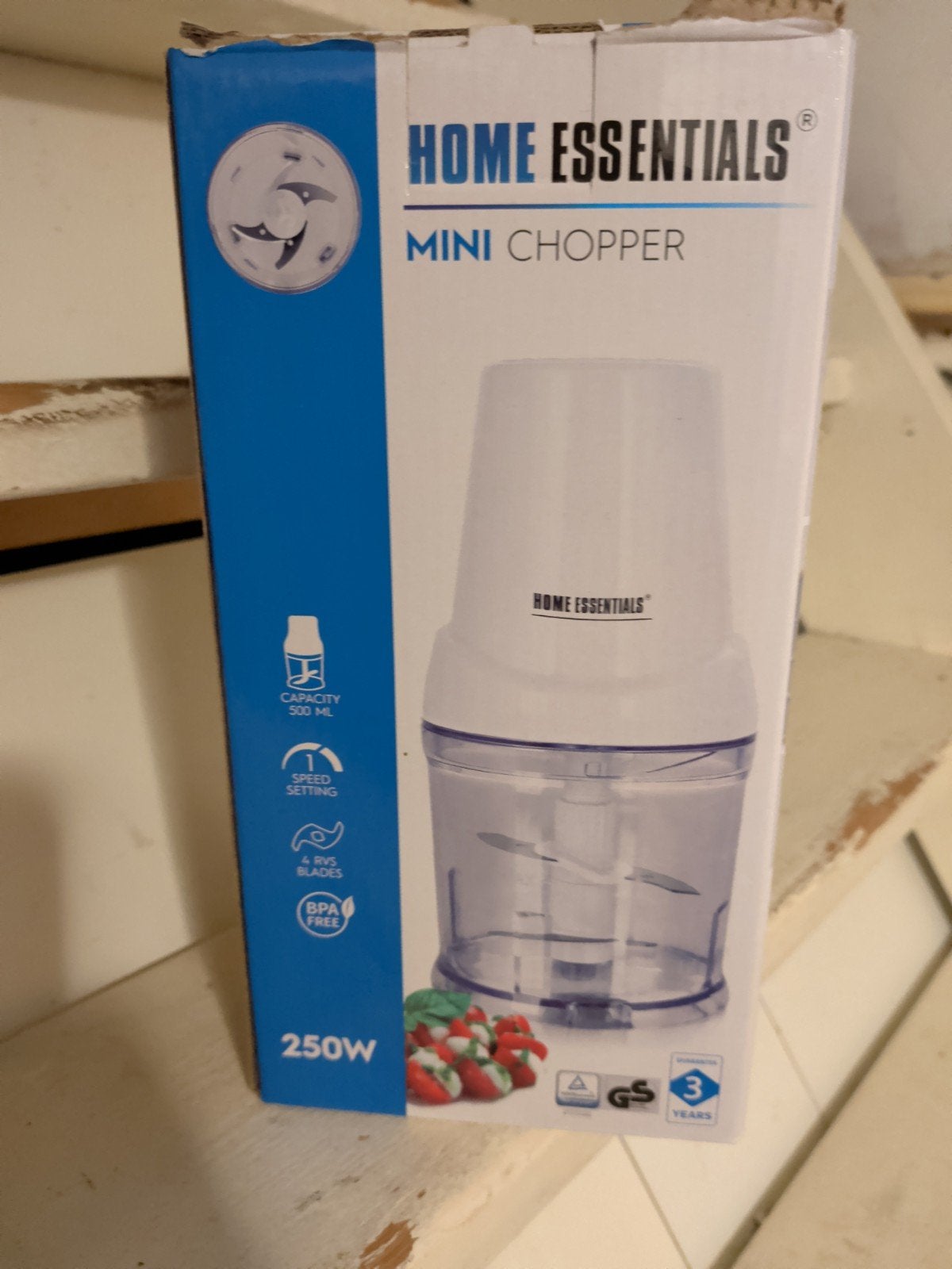 Home Essentials Mini Hakmolen - 500 ml, 250W, Minder dan 1 liter, Ophalen of Verzenden, Zo goed als nieuw, 1 snelheid