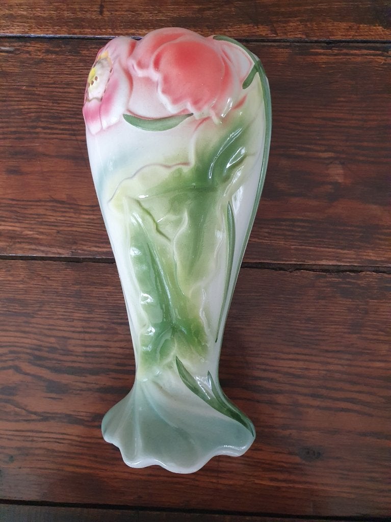 Art nouveau barbotine vaas 29 cm - in perfecte staat, Antiek en Kunst, Ophalen of Verzenden