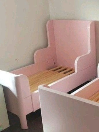 Roze bed voor meisjes., Ophalen of Verzenden, Gebruikt, 180 cm of meer, 70 tot 85 cm