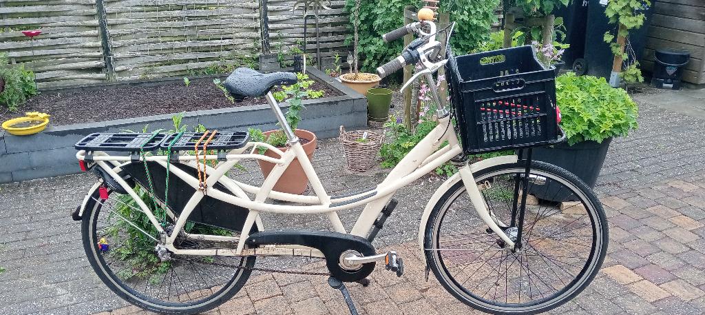 Azor Custom fiets lange begage drager, Fietsen en Brommers, 2 zitjes, Gebruikt, Velgrem, Mandje