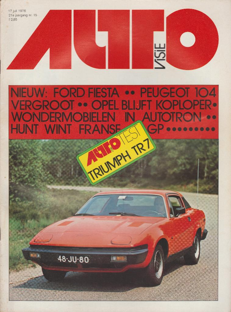 Triumph TR7 test in Autovisie 1976, Boeken, Auto's | Folders en Tijdschriften, Gelezen, Ophalen of Verzenden, Overige merken, Autovisie