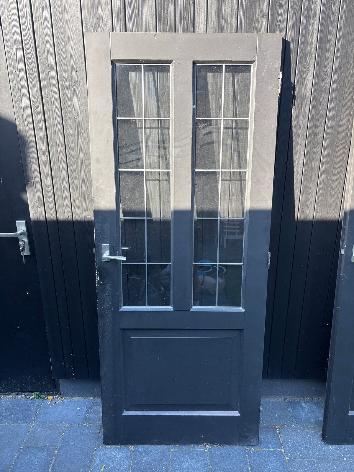 Stompe deur met glas in lood, Ophalen, Gebruikt, 80 tot 100 cm, Binnendeur