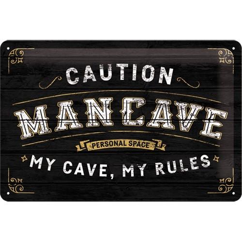 Man Cave my cave my rules relief reclamebord van metaal deco, Info@deconoord.nl, Deco Noord, Nieuw, Ophalen of Verzenden