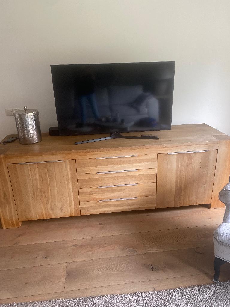 Prachtig massief eiken dressoir !, Ophalen, Eikenhout, Zo goed als nieuw, 200 cm of meer