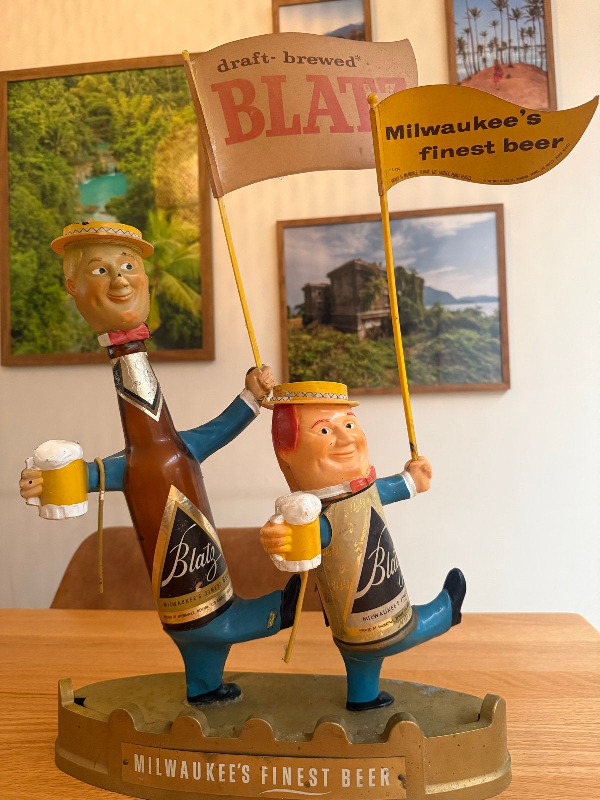 Jaren '50 Blatz Bier Tapdansers Beeld - Milwaukee Brouwerij, Ophalen, Gebruikt