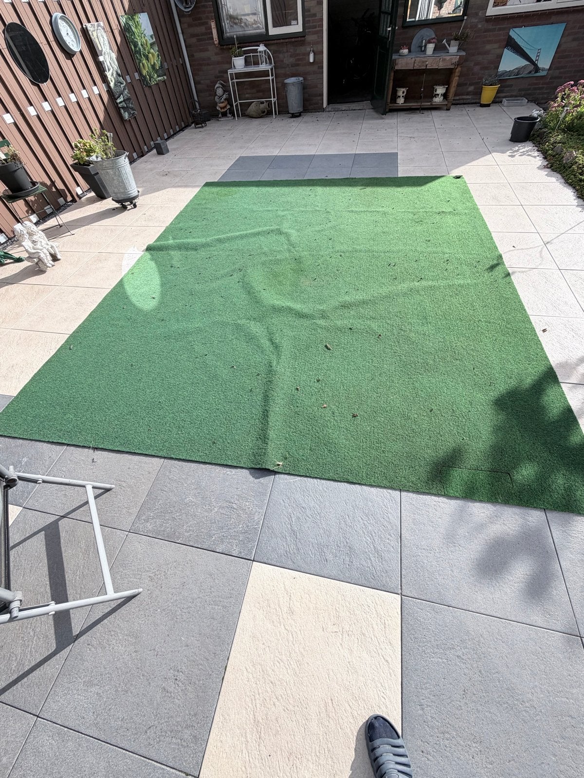 Gebruikt kunstgras voor tuin of balkon 3.90x3.25, Tuin en Terras, Ophalen of Verzenden, Gebruikt, 10 tot 20 m², Kunstgras