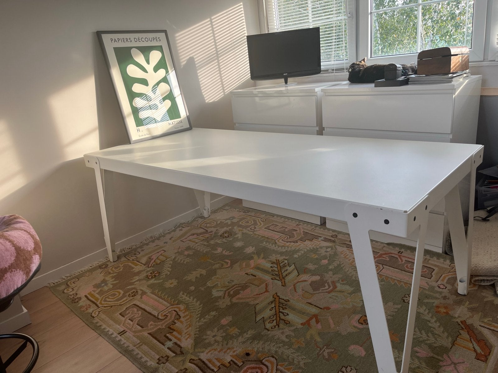 Zelfgemaakte tafel 200x90 cm, Huis en Inrichting, Tafels | Eettafels, Ophalen, Overige materialen, Gebruikt, 200 cm of meer