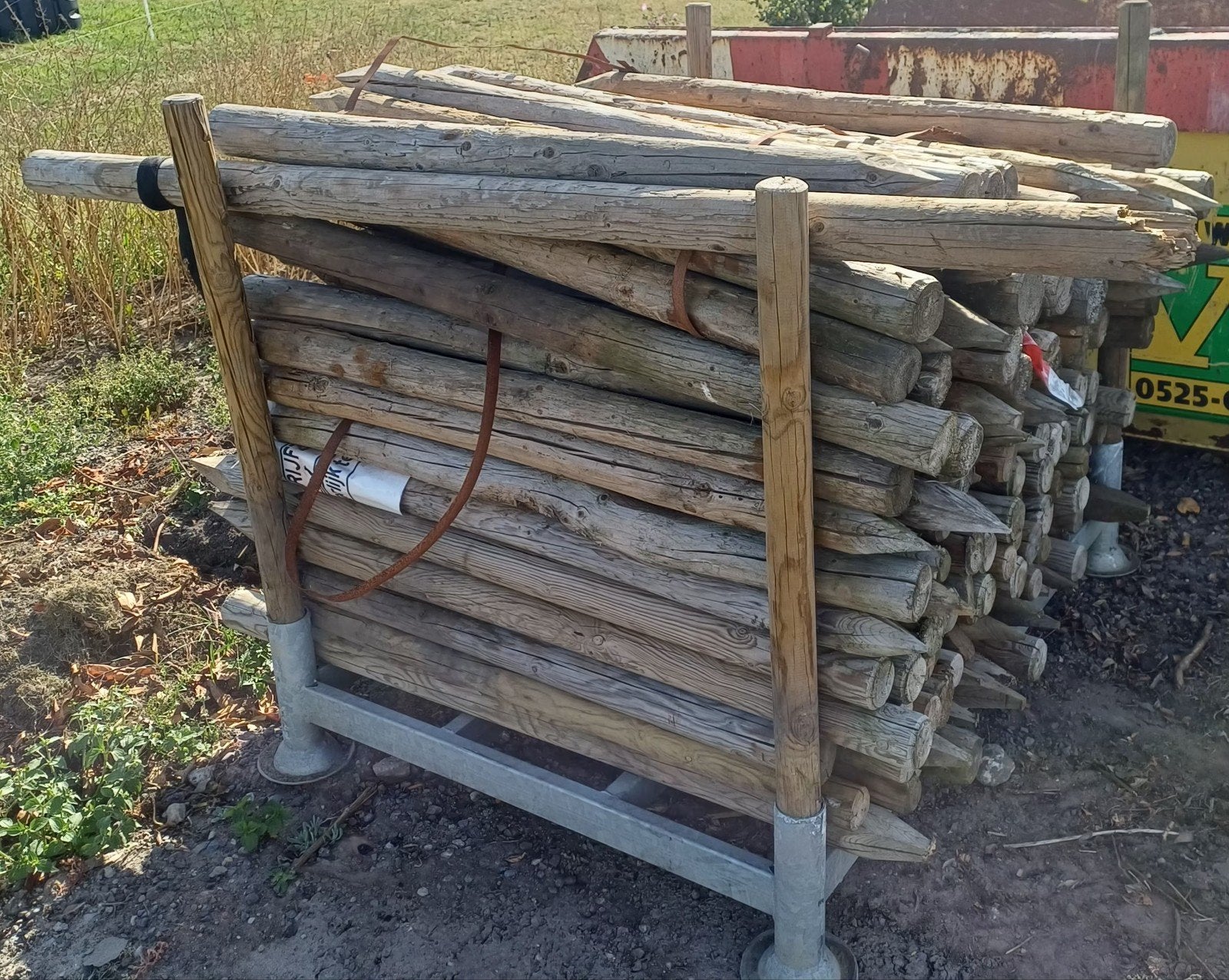 Nieuwe ronde palen, 7x120 cm, Doe-het-zelf en Verbouw, Hout en Planken, Ophalen, Overige typen, Nieuw, 50 mm of meer