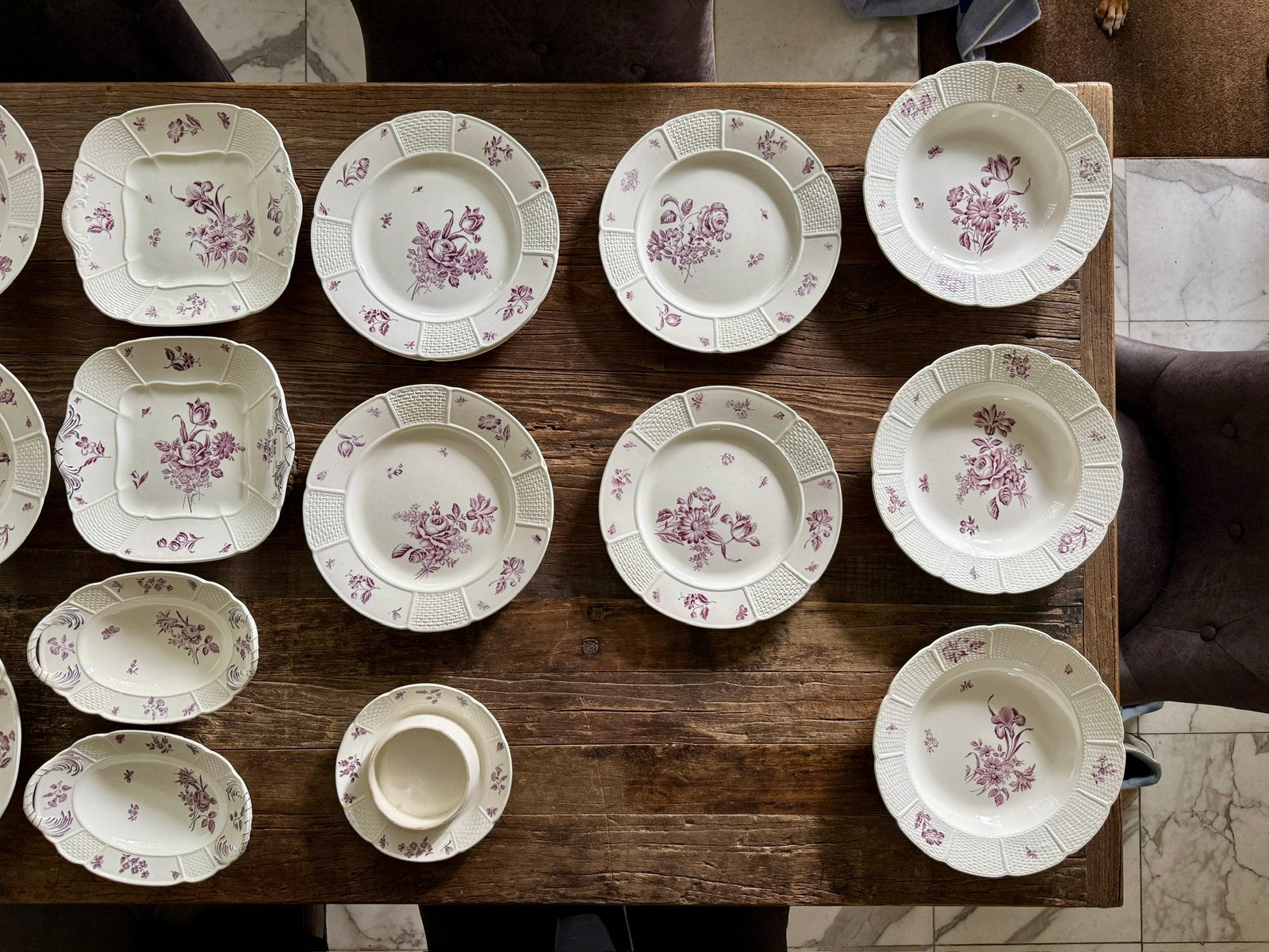 Antiek Wedgwood Frankenthal servies ca. 1900 – 17 delen, Antiek en Kunst, Ophalen of Verzenden