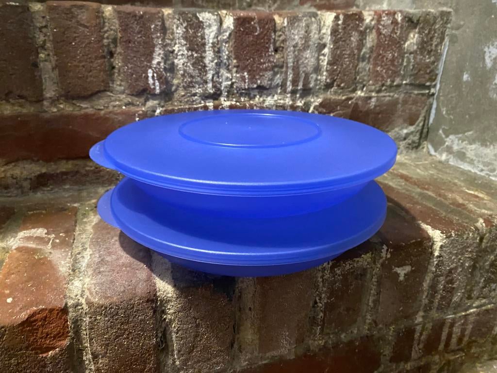 Tupperware platte schalen, Ophalen of Verzenden, Blauw, Schaal
