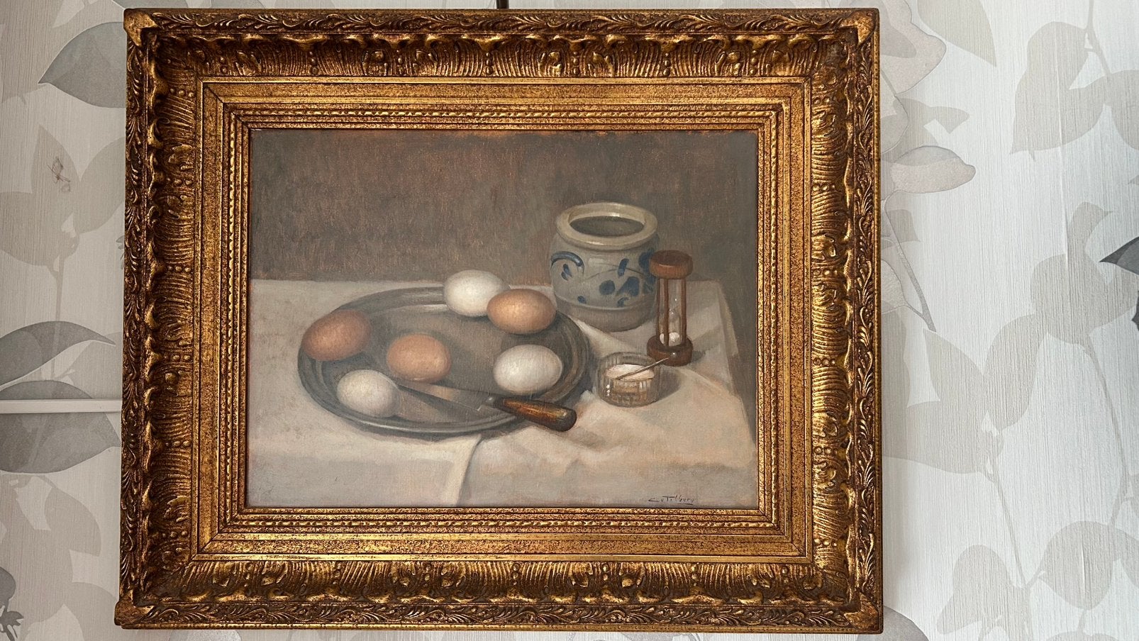 Realistisch Stilleven - C. (Kees) van Tilburg (1901-1972), Antiek en Kunst, Kunst | Schilderijen | Klassiek, Ophalen, Doek, Bijzondere lijst