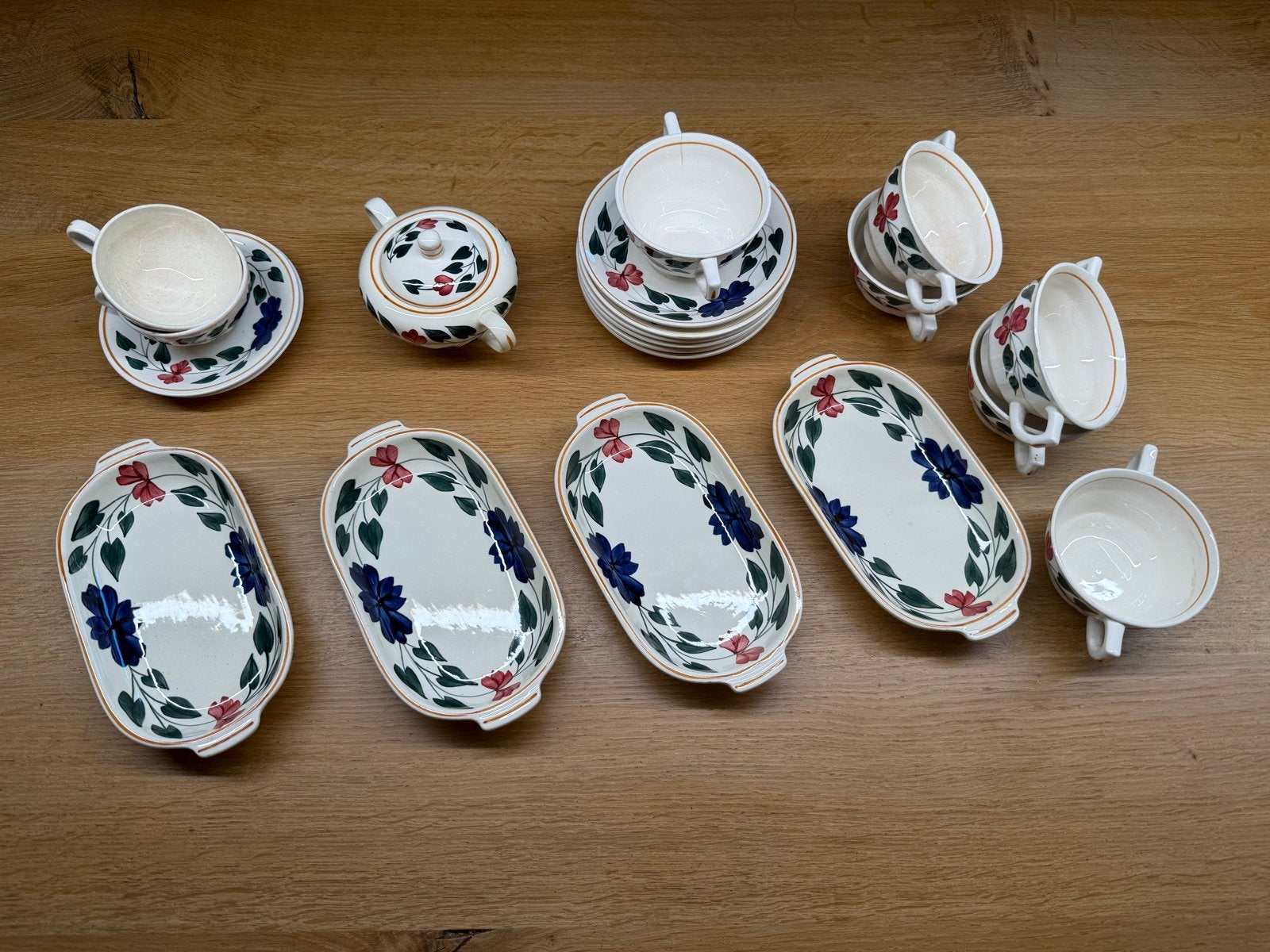 Vintage Boerenbont Societe Ceramique Maastricht servies, Antiek en Kunst, Antiek | Servies los, Ophalen