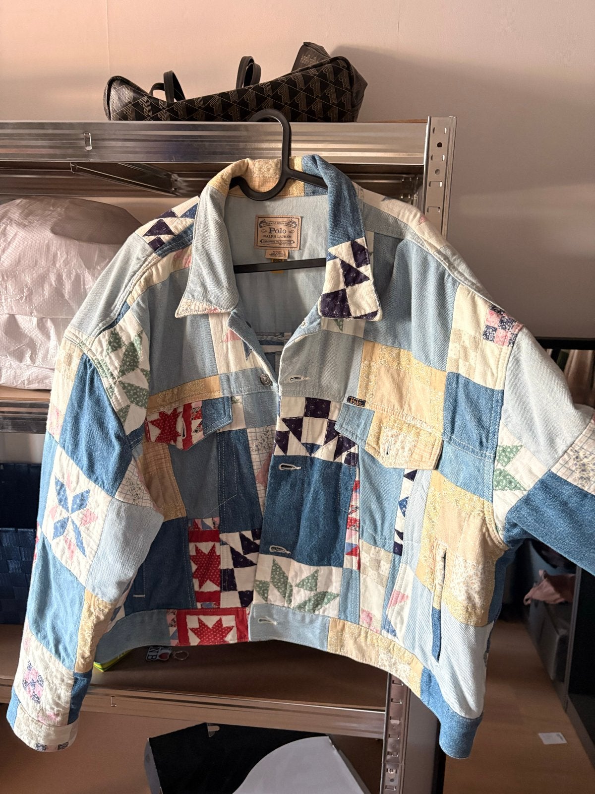Polo Ralph Lauren Patchwork Denim Jas XL, Kleding | Dames, Ophalen of Verzenden, Zo goed als nieuw, Maat 46/48 (XL) of groter