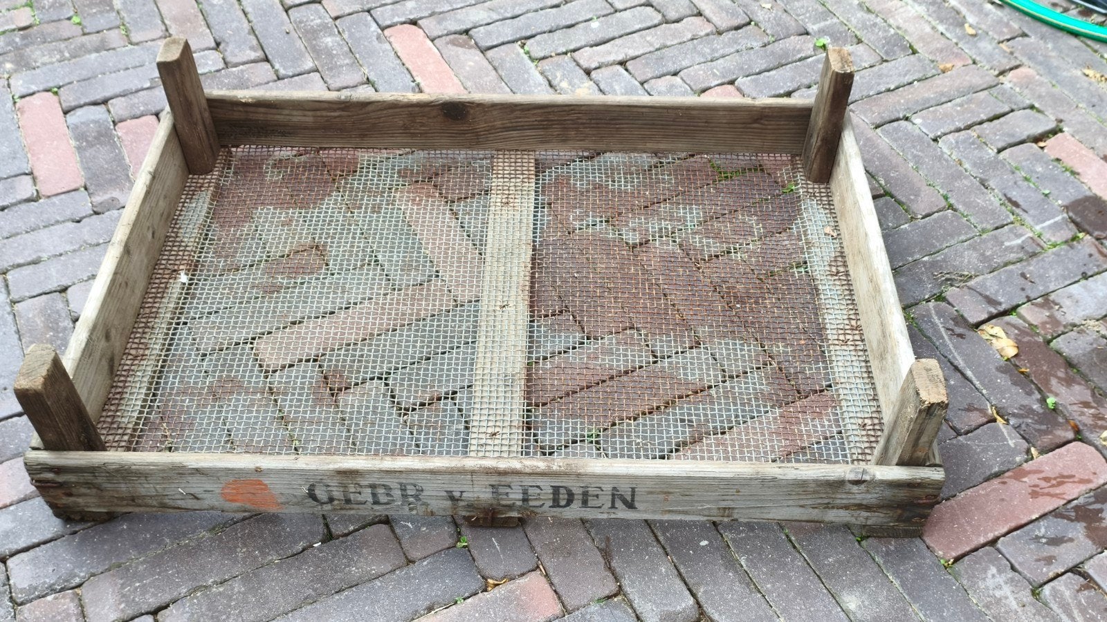 Vintage houten bloembollenkisten met gaasbodem, Ophalen of Verzenden