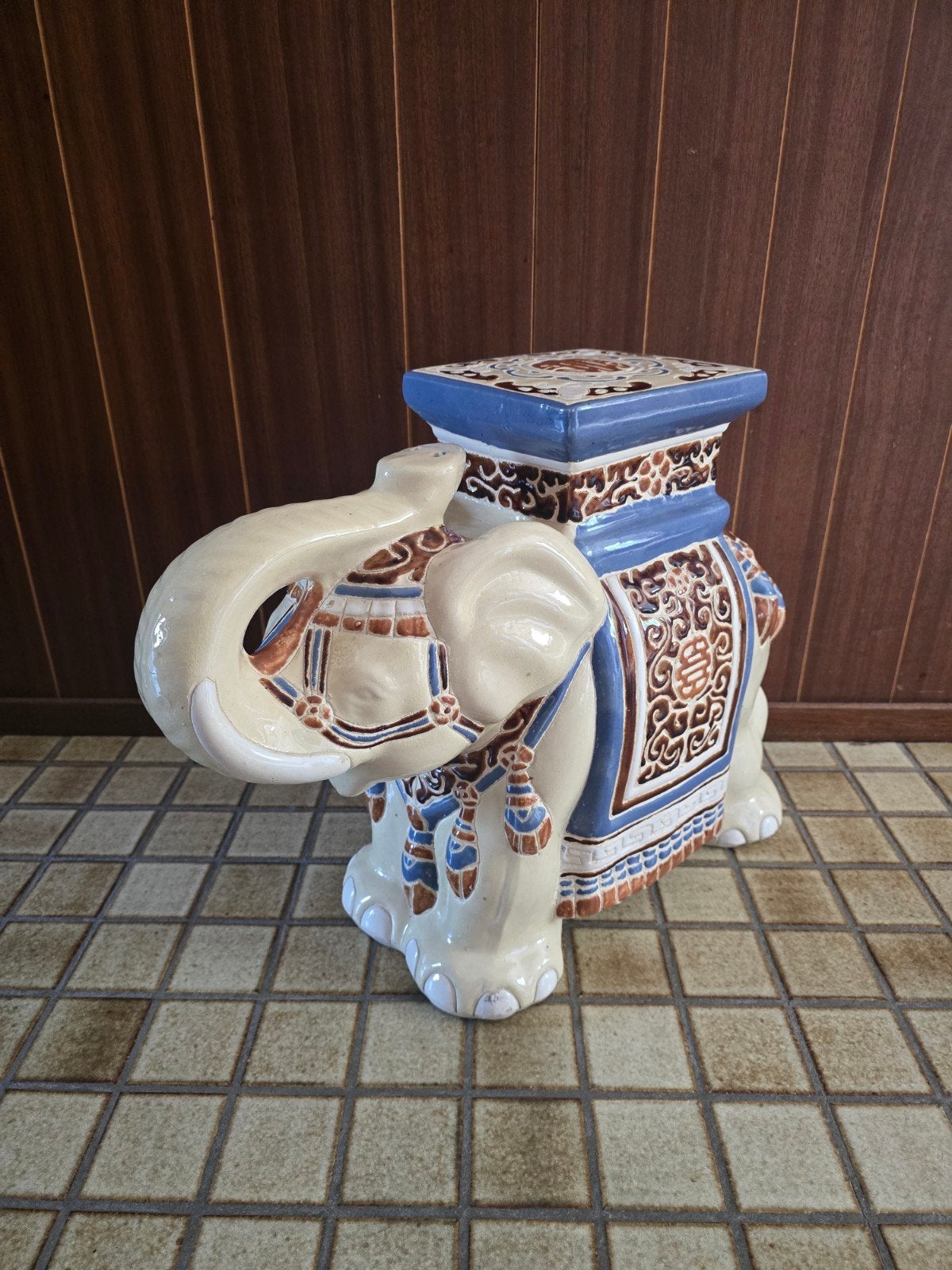 Vintage Keramieken Olifant Plantentafel / Bijzettafel, Ophalen