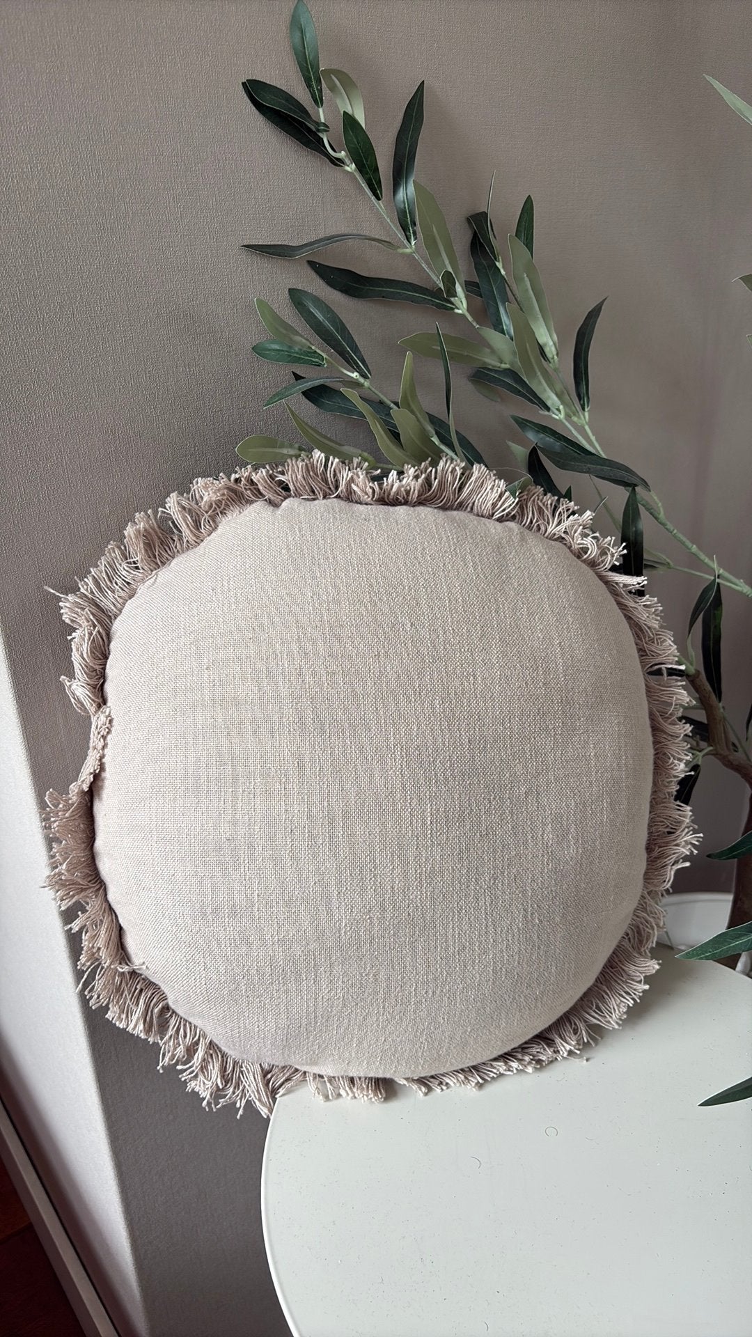 Ronde kussen, Huis en Inrichting, Woonaccessoires | Kussens, Ophalen of Verzenden, Zo goed als nieuw, Rond