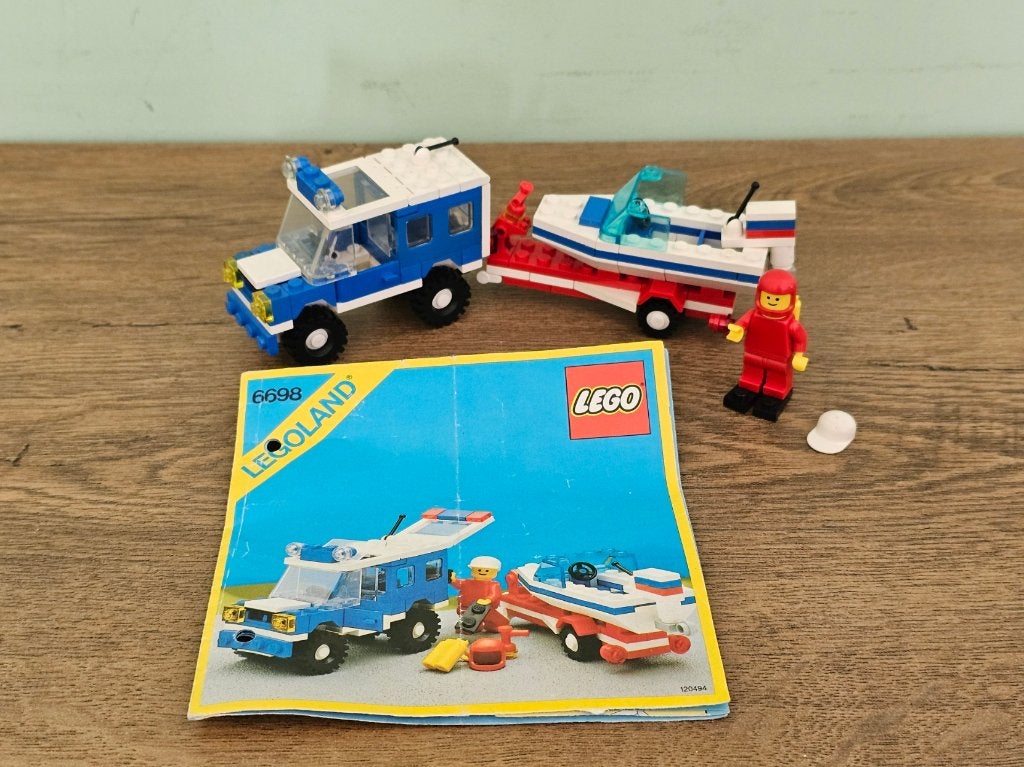 LEGO Town 6698 - RV With Speedboat, Kinderen en Baby's, Compleet, Gebruikt, Lego, Ophalen of Verzenden