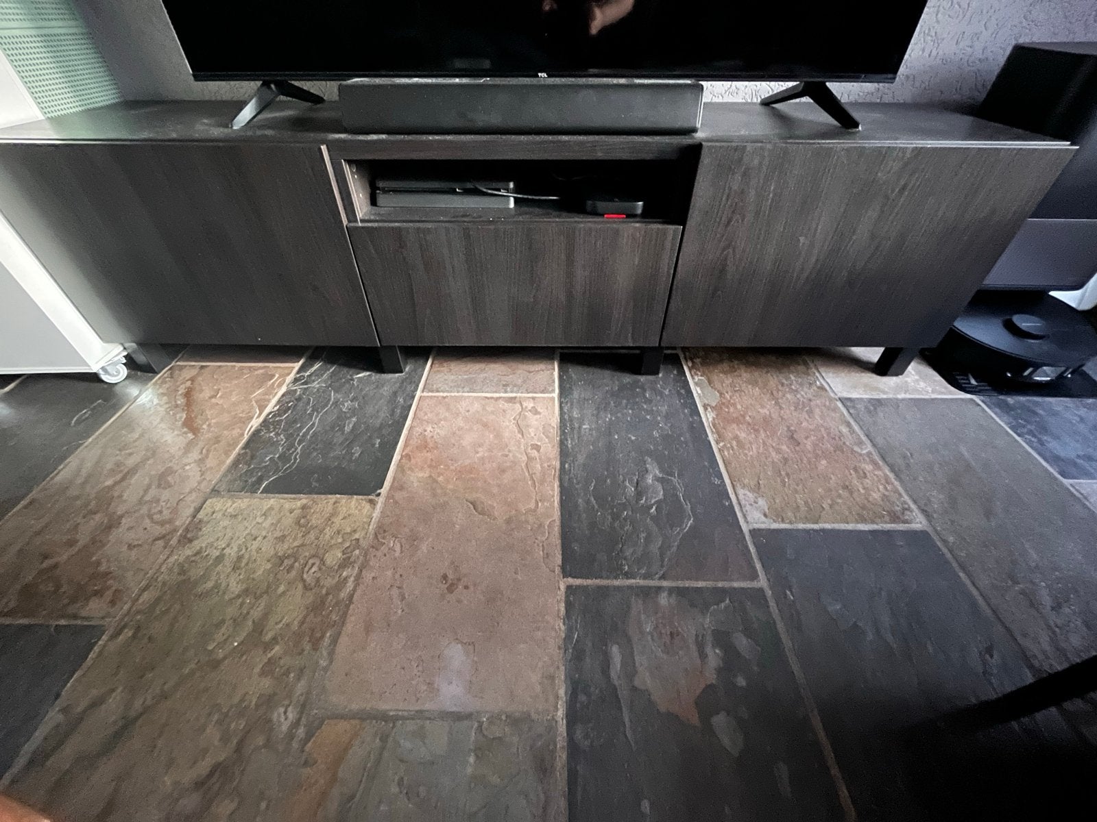 Modern tv-meubel met opbergruimte, Ophalen, Gebruikt, 150 tot 200 cm, Minder dan 100 cm