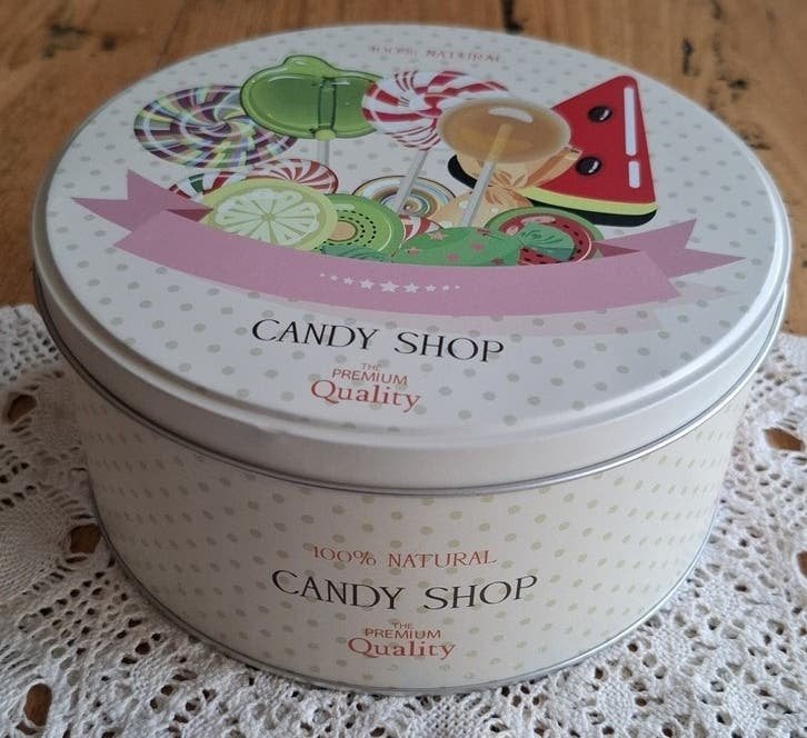 Rond snoep / lolly / lollie blik, Verzamelen, Ophalen of Verzenden, Gebruikt, Overige, Overige merken