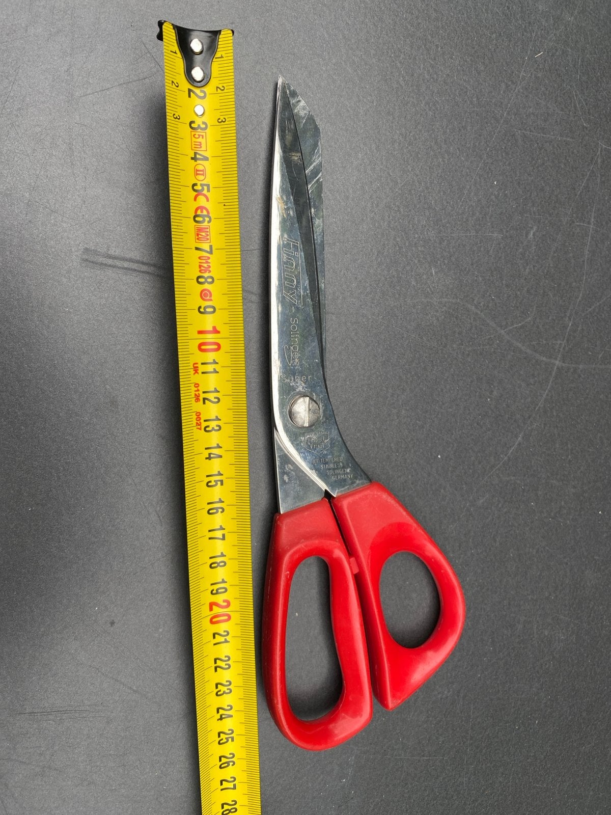 Stofschaar - Rode handvatten - 21 cm Finny Solingen, Ophalen, Gebruikt, Overige typen