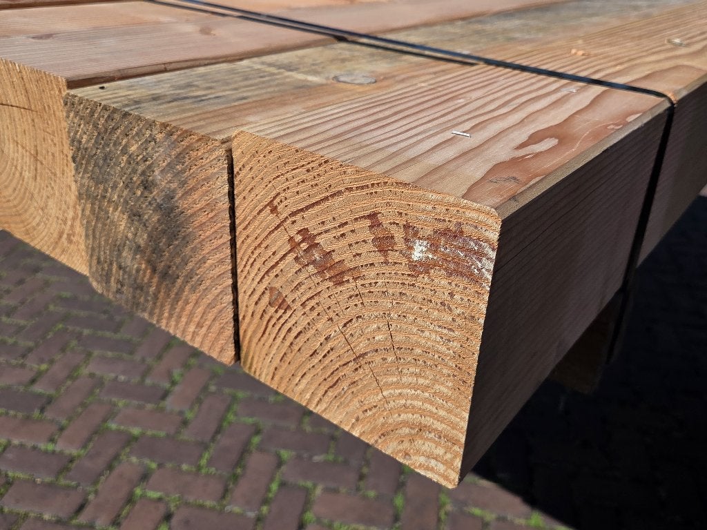 7 Douglas palen geschaafd 14x14 cm / 2.50 m lang - nr: TB12, Ophalen, Nieuw, 180 tot 250 cm, Palen