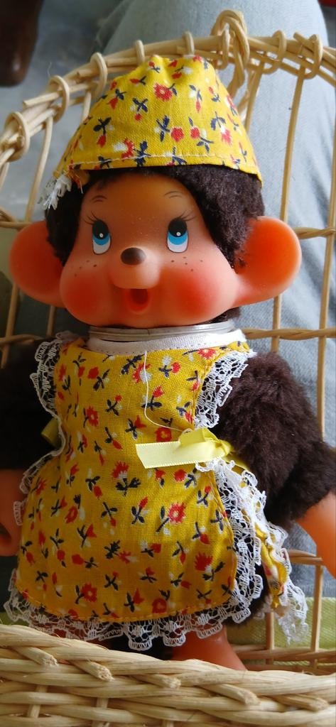 Vintage Monchhichi Sekiguchi Jaren '70 - Blauwe Ogen, Ophalen of Verzenden, Zo goed als nieuw, Overige typen