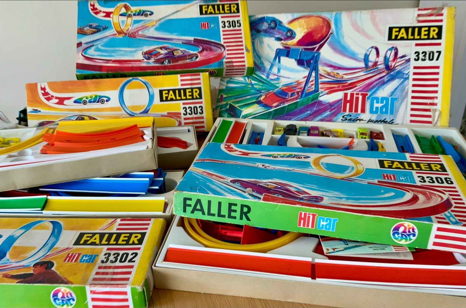 Vintage Faller Hit Car Racebaan Collectie - Diverse Sets, Overige merken, Ophalen of Verzenden, Met looping, Elektrisch