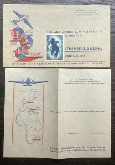 Zeldzame ongebruikte envelop met retour KLM vlucht 1940, Verzamelen, Ophalen of Verzenden, Nieuw, Kaart, Foto of Prent