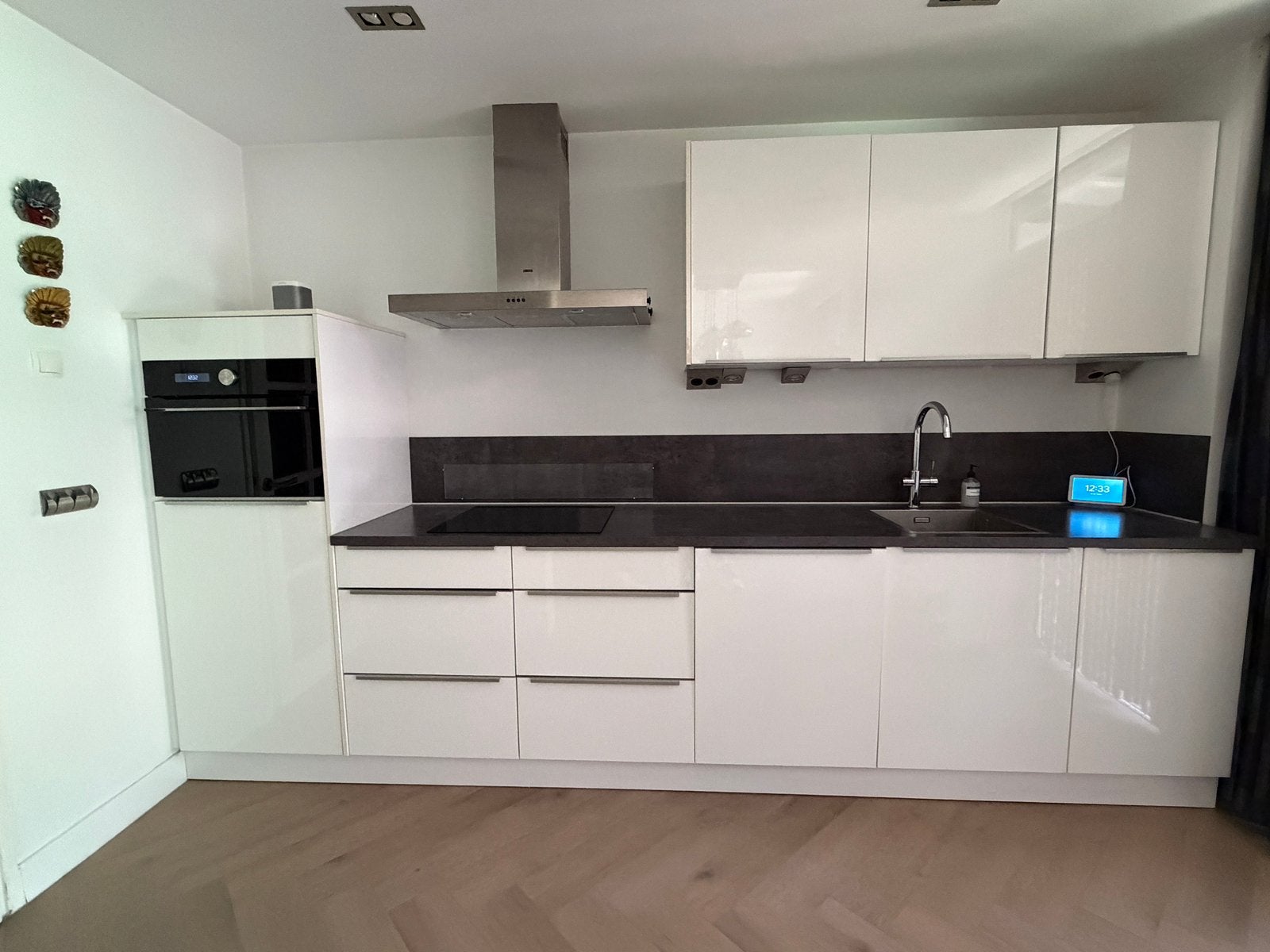 Hoogglas keuken wit inclusief apparatuur, Ophalen, Wit, Enkelwandige keuken, Kunststof