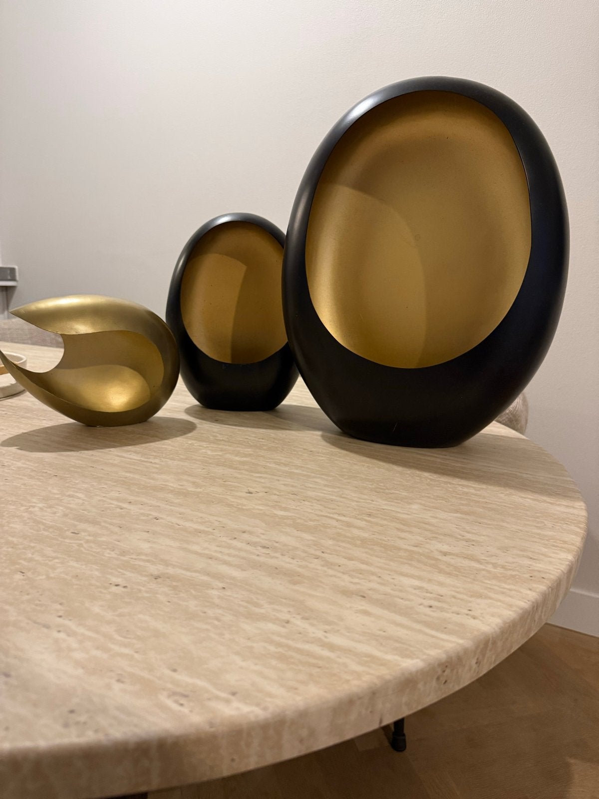 Richmond Decor Set: Moderne Gouden en Zwarte Ornamenten, Ophalen of Verzenden, Zo goed als nieuw, Goud, Metaal