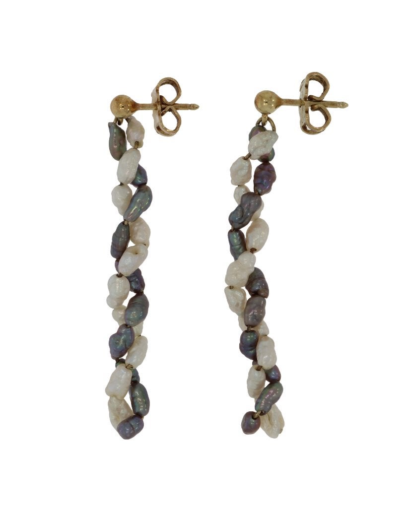 Parel barok fraai set 14k gouden oorbellen dame vintage, Sieraden, Tassen en Uiterlijk, Ophalen of Verzenden, Goud, Oorbellen
