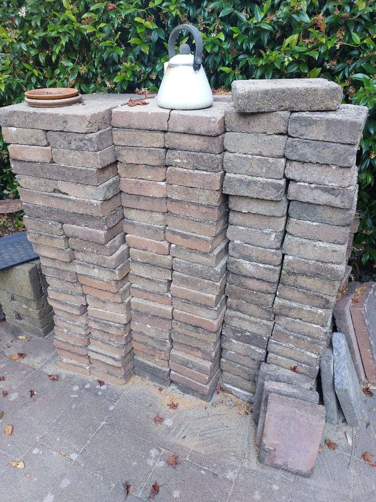 Terrastegels/ straatstenen. Gratis af te halen, Tuin en Terras, Tegels en Klinkers, Ophalen, Gebruikt, Klinkers, 10 m² of meer