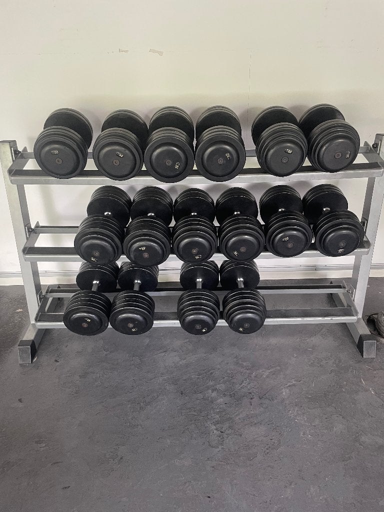 Dumbells + Rek, Sport en Fitness, Ophalen, Gebruikt, Rug, Dumbbell