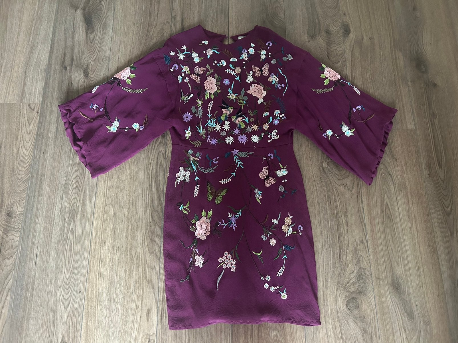 ASOS paarse jurk met borduursel maat 38, Maat 38/40 (M), Meerkleurig, Ophalen of Verzenden, Zo goed als nieuw