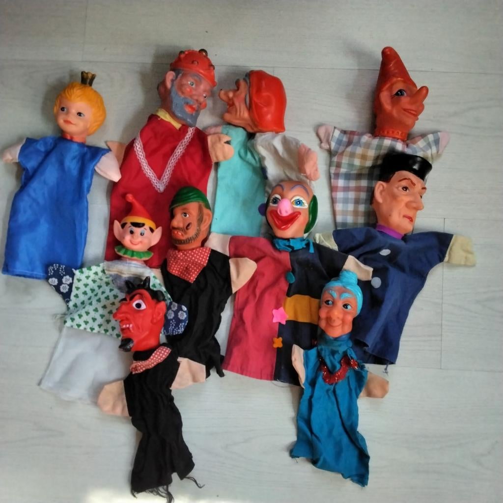 Set Vintage Retro Handpoppen (k), Ophalen of Verzenden, Gebruikt, Overige typen