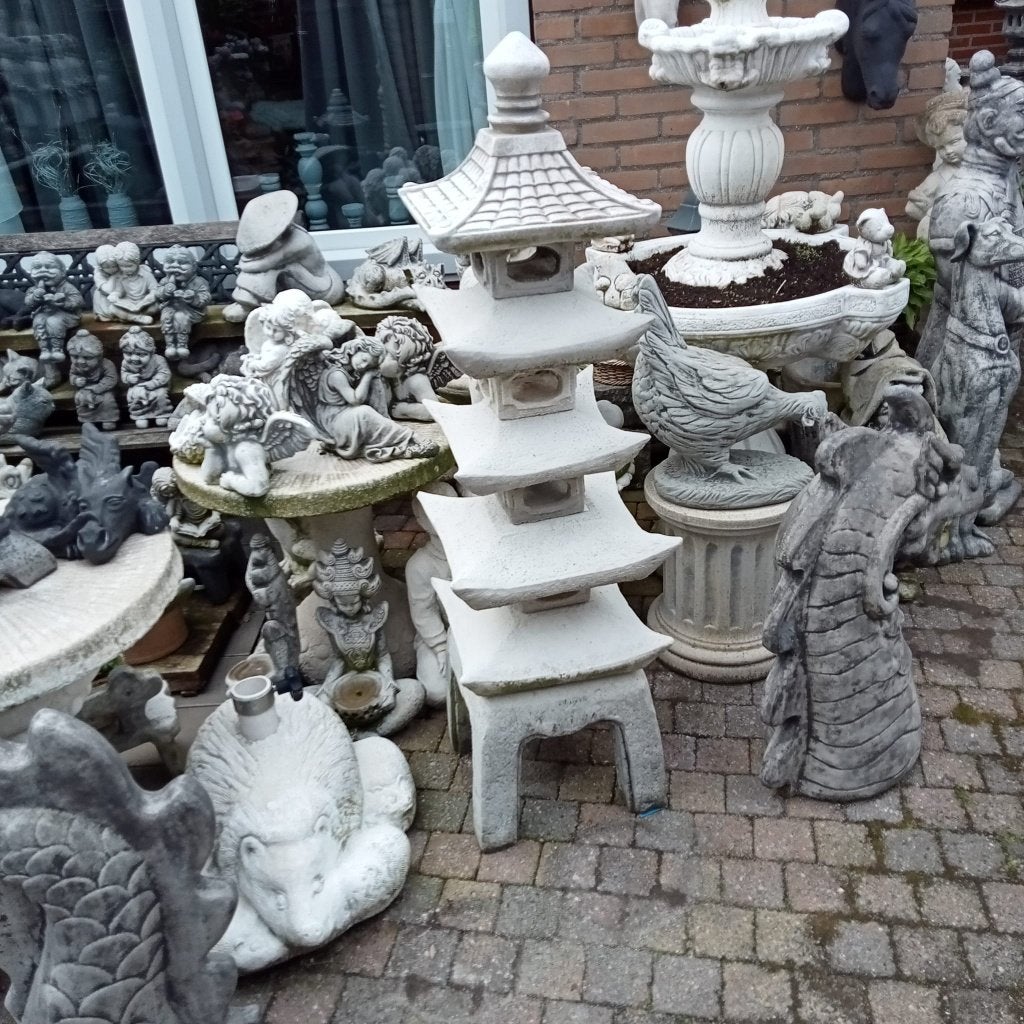 10 delige witte pagode van beton, Ophalen, Gebruikt, Beton, Overige typen