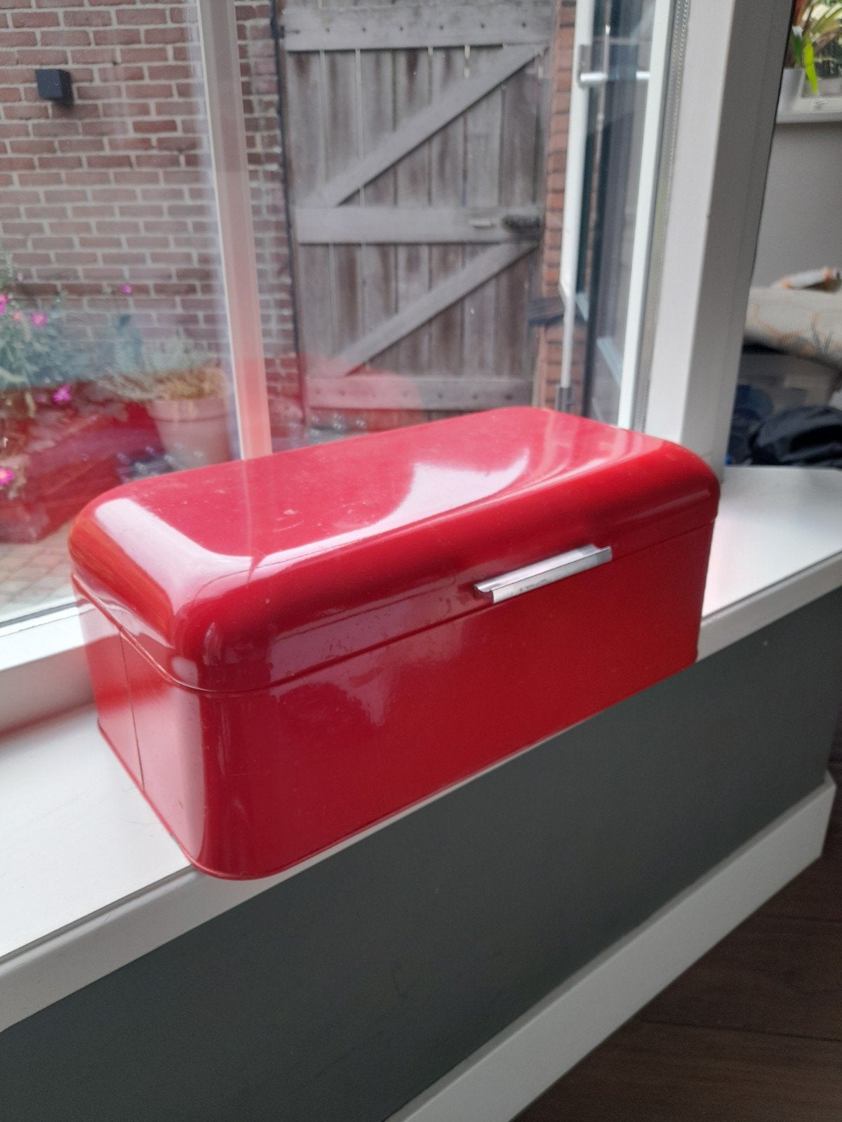Albert Heijn brood bewaarblik rood 40x20x17 cm, Ophalen of Verzenden, Gebruikt, Rood, Metaal