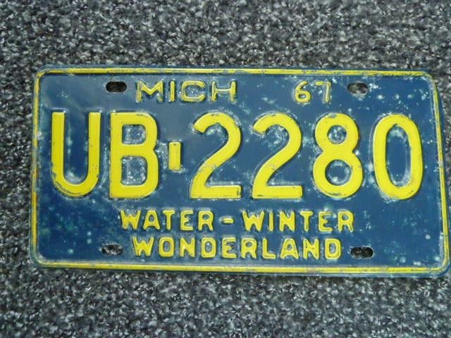Kentekenplaat licenseplate Michigan Water Winter Wonder 67, Verzenden, Gebruikt, Auto's