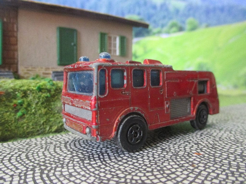 1:86 AEC Merryweather brandweer Matchbox SuperfastNr.35 #3, Ophalen of Verzenden, Gebruikt, Auto