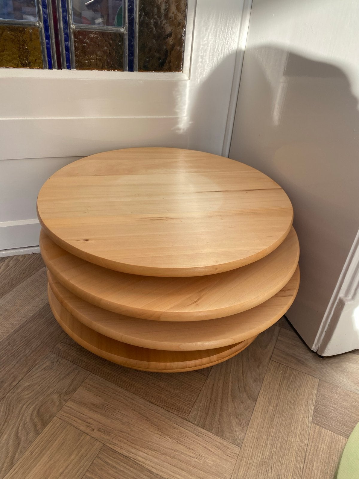 Houten draaiplateaus IKEA Snudda 39 cm, Hout, Gebruikt, Ophalen of Verzenden, Landelijk