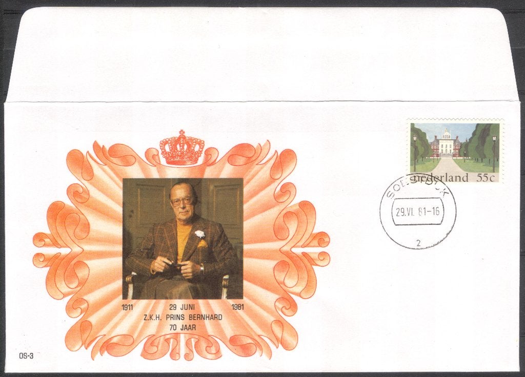 OSE3 - Prins Bernhard 70 jaar 1981, Verzenden, Envelop