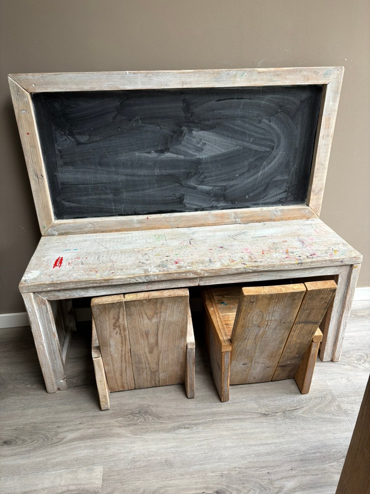 Tekentafel - knutsel tafel steigerhout kinderen, Ophalen, Gebruikt