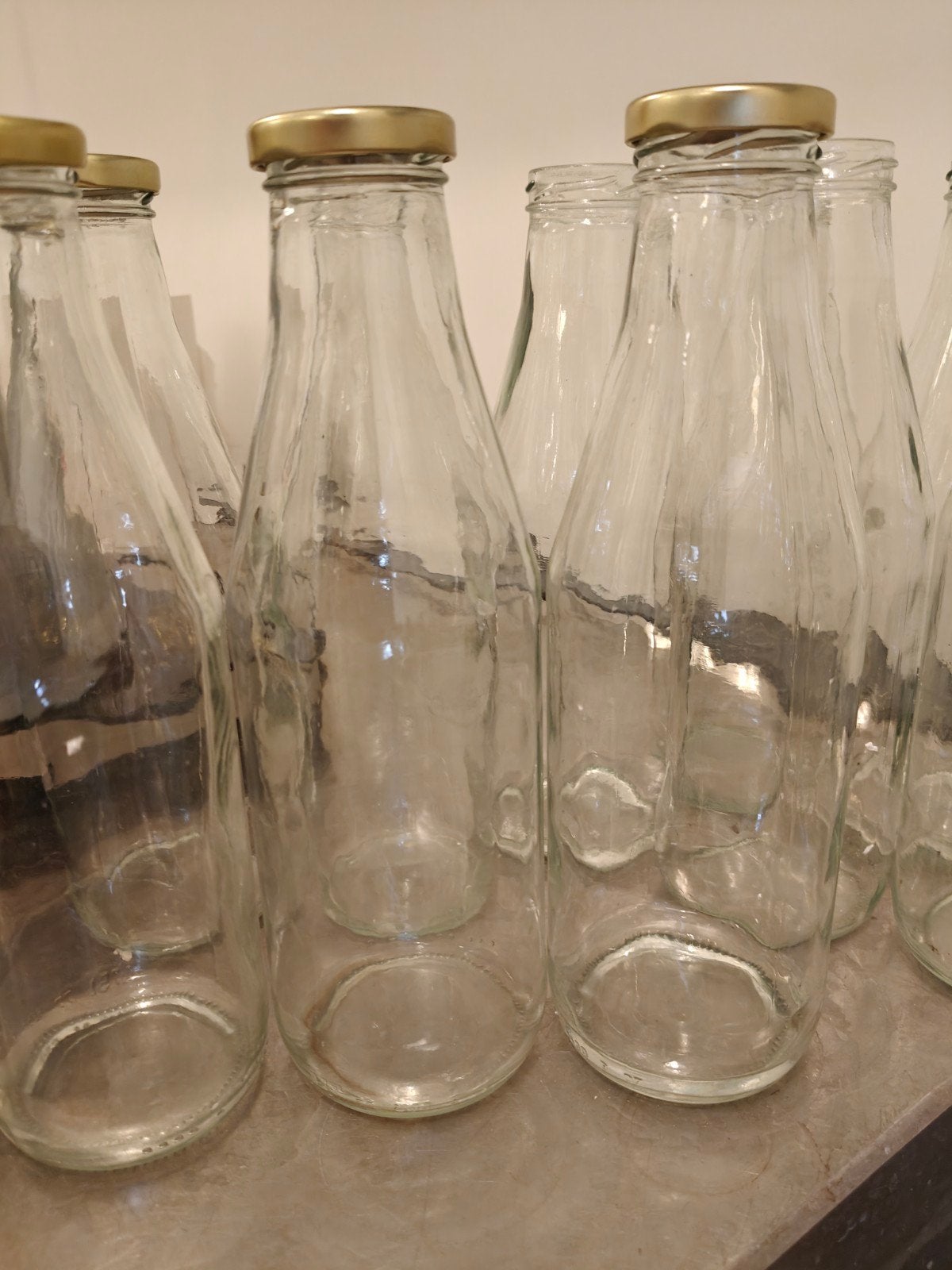 Glazen flessen met dop, 0.75 l (750 ml) recycled, Ophalen