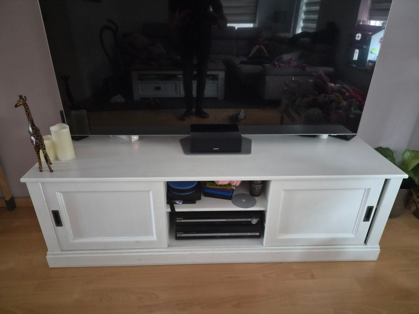 tv meubel wit, Ophalen, 25 tot 50 cm, 150 tot 200 cm, Minder dan 100 cm