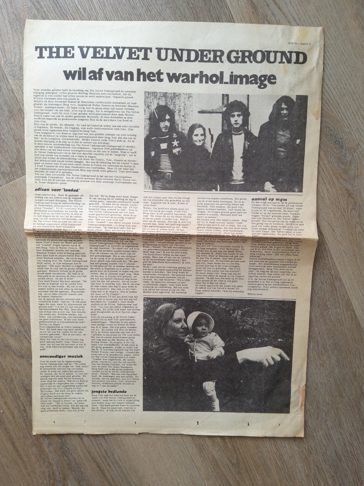 The Velvet Underground:  A3  formaat, Ophalen of Verzenden, Boek, Tijdschrift of Artikel