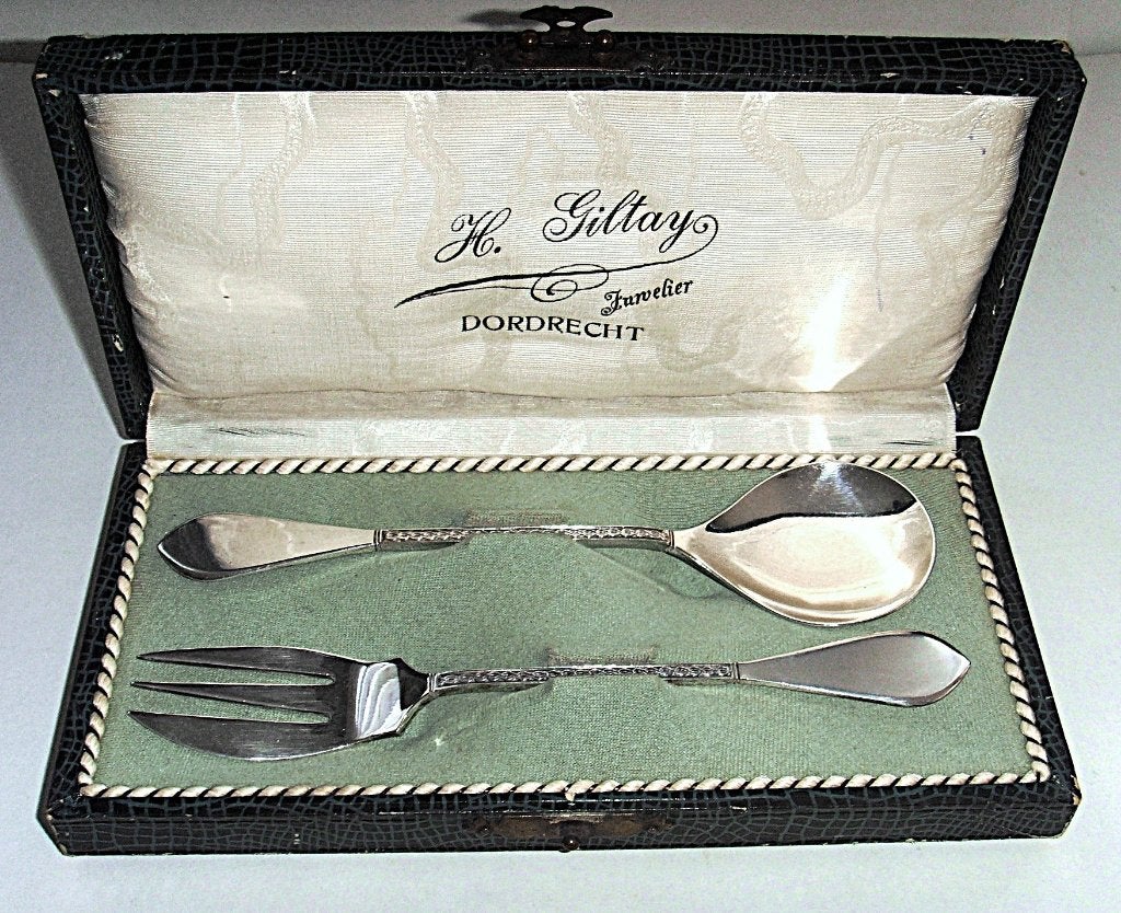 Antiek zilveren tafel Gembercouvert in originele etui 1910., Ophalen of Verzenden, Zilver