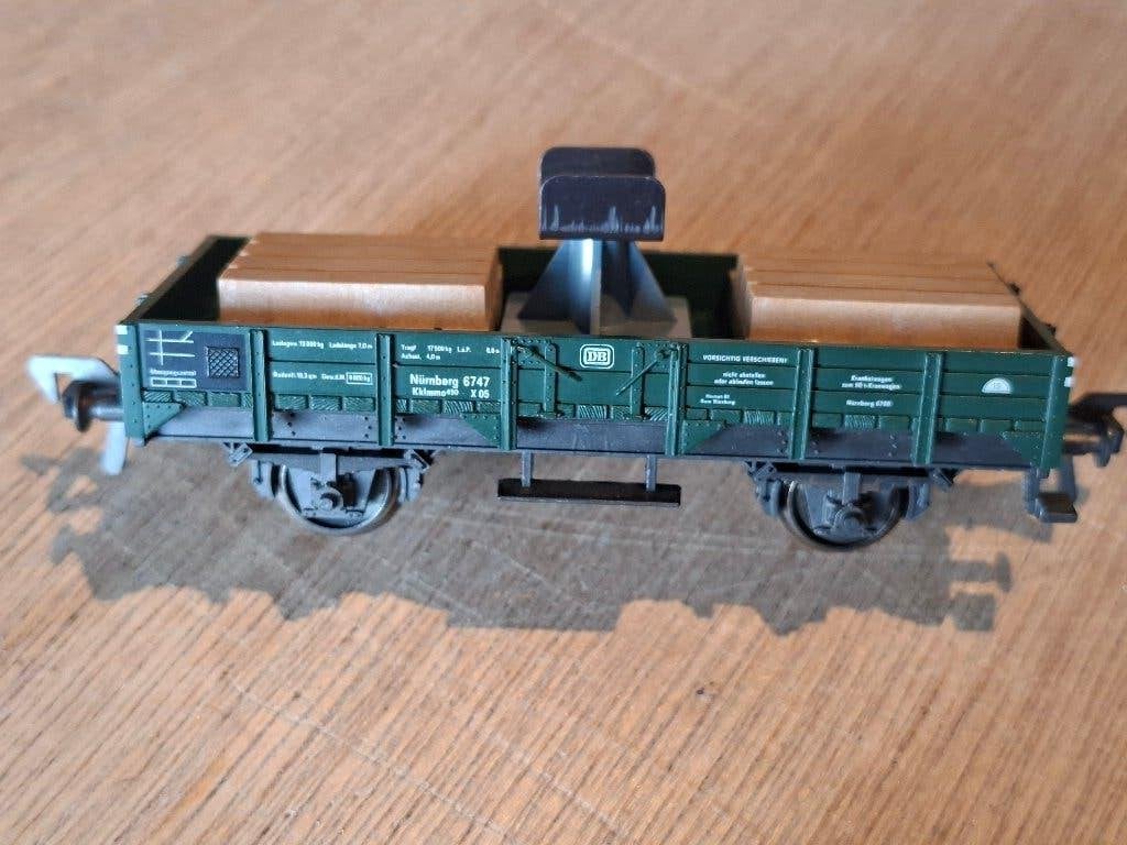 fleischmann 5201 bij grote kraan, Gelijkstroom, Fleischmann, Wagon, Ophalen of Verzenden