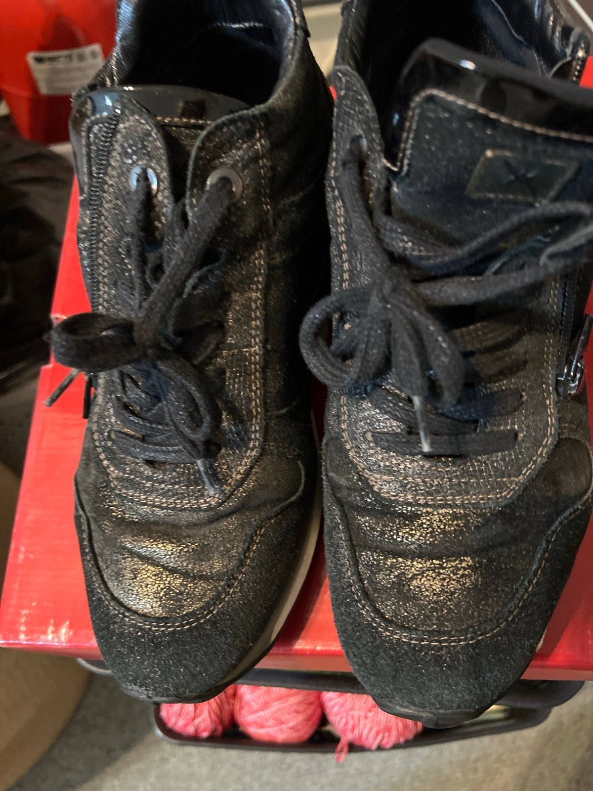 Xensible zwarte sneakers met rits en veters, Zwart, Ophalen of Verzenden, Sneakers of Gympen, Gedragen